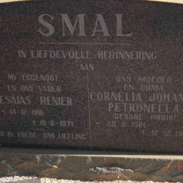 SMAL Esaias Renier 1916-1971 &amp; Cornelia Johanna Petronella PRUIS 1921-1980