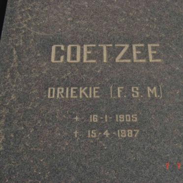 COETZEE Johannes 1903-1975 &amp; F.S.M. 1905-1987