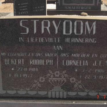 STRYDOM Ockert Rudolph 1904-1977 &amp; Cornelia J.C.M. 1906-1977