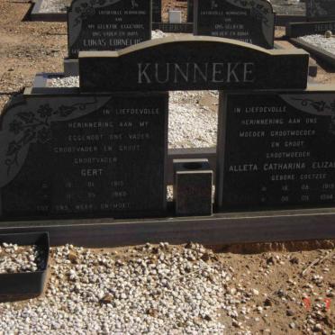 KUNNEKE Gert 1915-1980 &amp; Aletta Catharina Elizabeth COETZEE 1919-1994