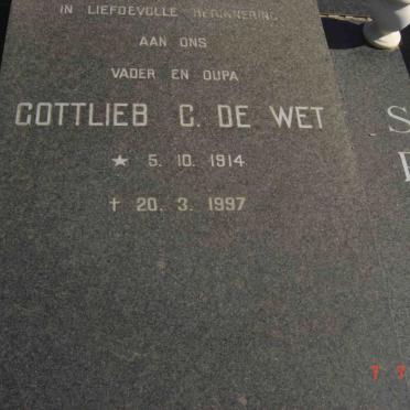 SPIES Gottlieb de Wet 1914-1997 &amp; Hester Carolina 1925-1979