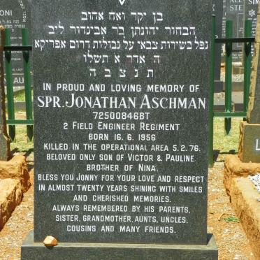 ASCHMAN Jonathan 1956-1976