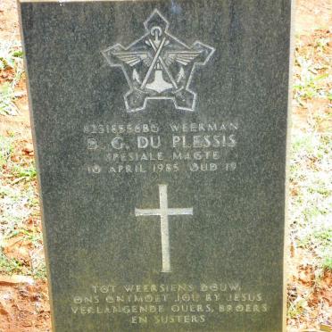 PLESSIS D.G., du -1985