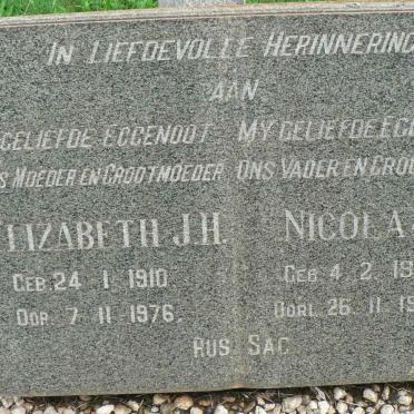 ? Nicolaas 1904-1993 &amp; Elizabeth J.H. 1910-1976