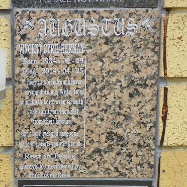 AUGUSTUS Vincent Cyril Herman 1934-2014