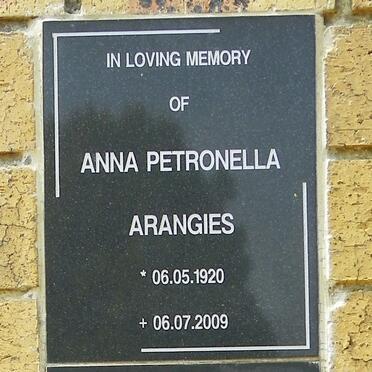 ARANGIES Anna Petronella 1920-2009