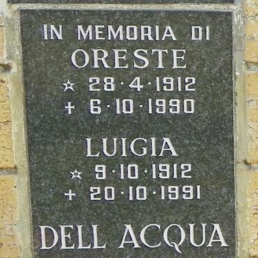 ACQUA Oreste, dell 1912-1990 &amp; Luigia 1912-1991