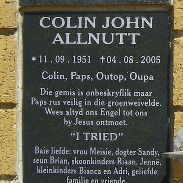 ALLNUTT Colin John 1951-2005