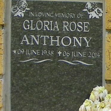 ANTHONY Gloria Rose 1938-2014