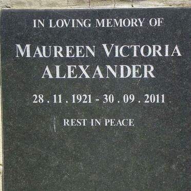 ALEXANDER Maureen Victoria 1921-2011