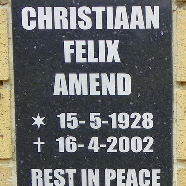 AMEND Christiaan Felix 1928-2002