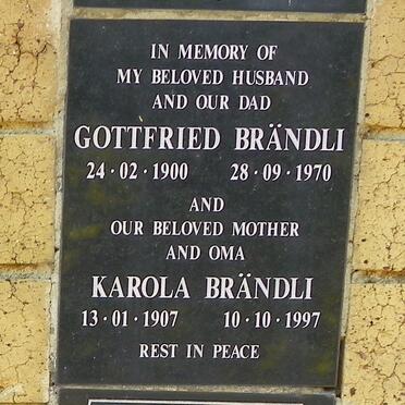 BRÄNDLI Gottfried 1900-1970 &amp; Karola 1907-1997