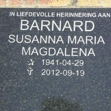 BARNARD Susanna Maria Magdalena 1941-2012