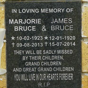 BRUCE James 1920-2014 &amp; Marjorie 1923-2013