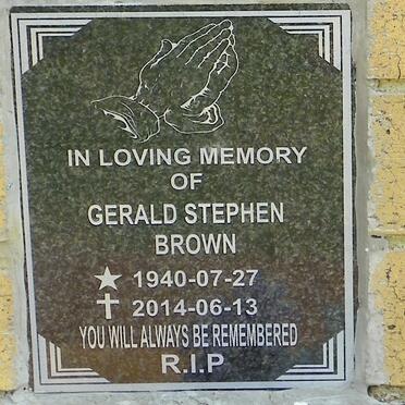BROWN Gerald Stephen 1940-2014
