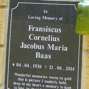 BAAS Fransiscus Cornelius Jacobus Maria 1936-2014