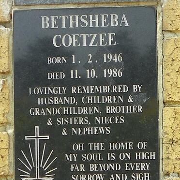 COETZEE Bethsheba 1946-1986