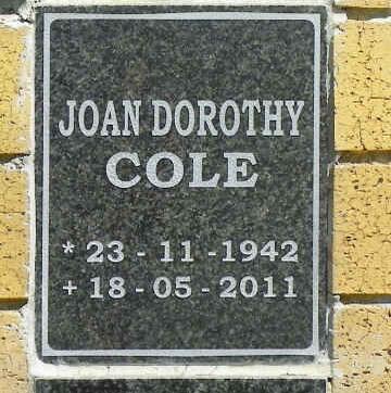 COLE Joan Dorothy 1942-2011