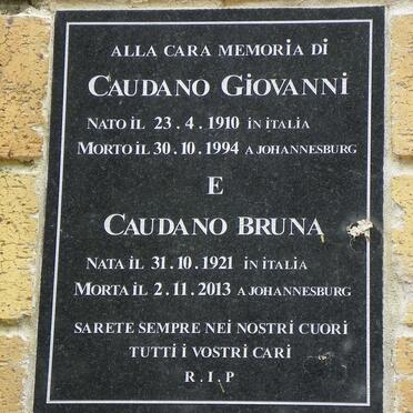 CAUDANO Giovanni 1910-1994 &amp; Bruna 1921-2013