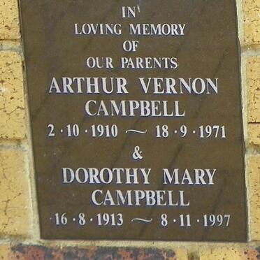 CAMPBELL Arthur Vernon 1910-1971 &amp; Dorothy Mary 1913-1997
