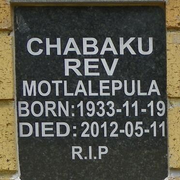 CHABAKU Motlalepula 1933-2012