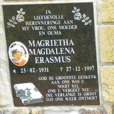 ERASMUS Magrietha Magdalena 1931-1997