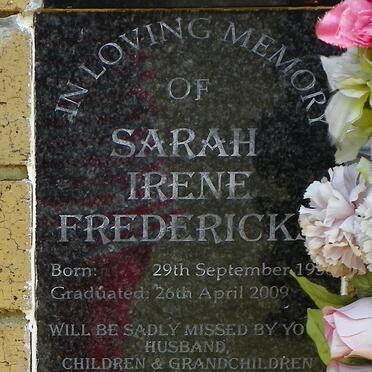 FREDERICKS Sarah Irene 19??-2009