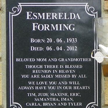 FORMING Esmerelda 1933-2012