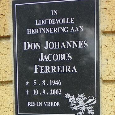 FERREIRA Don Johannes Jacobus 1946-2002