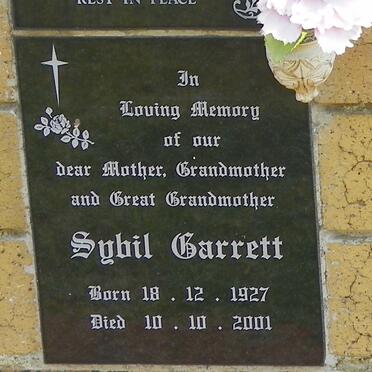 GARRETT Sybil 1927-2001