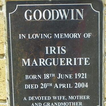 GOODWIN Iris Marguerite 1921-2004