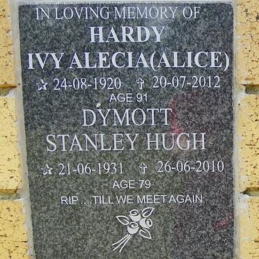 HARDY Ivy Alecia 1920-2012 :: DYMOTT Stanley Hugh 1931-2010