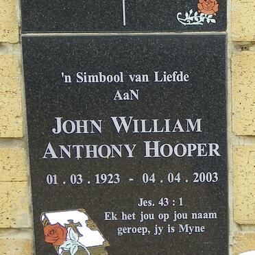 HOOPER John William Anthony 1923-2003