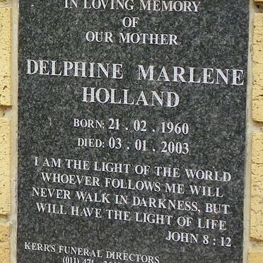 HOLLAND Delphine Marlene 1960-2003