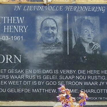 HORN Matthew John Henry 1961- &amp; Penelope POTAS 1970-2011