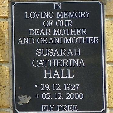 HALL Susarah Catherina 1927-2000