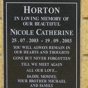 HORTON Nicole Catherine 2003-2003