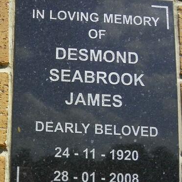 JAMES Desmond Seabrook 1920-2008
