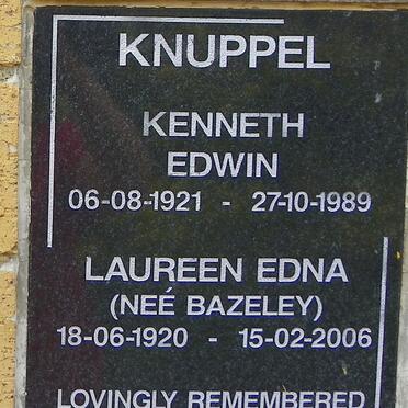 KNUPPEL Kenneth Edwin 1921-1989 &amp; Laureen Edna BAZELEY 1920-2006