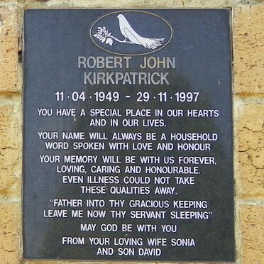 KIRKPATRICK Robert John 1949-1997