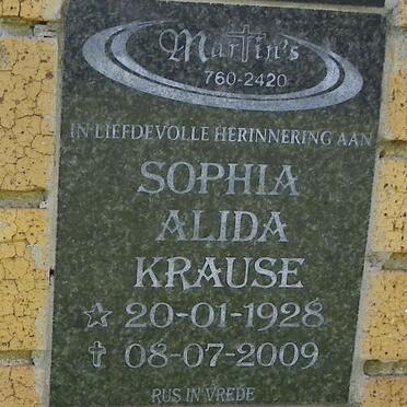 KRAUSE Sophia Alida 1928-2009