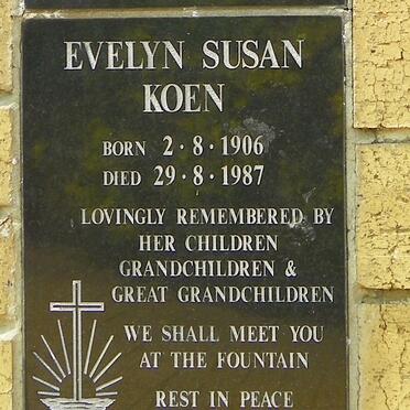 KOEN Evelyn Susan 1906-1987