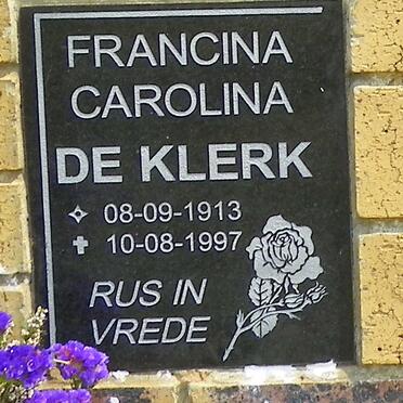 KLERK Francina Carolina, de 1913-1997