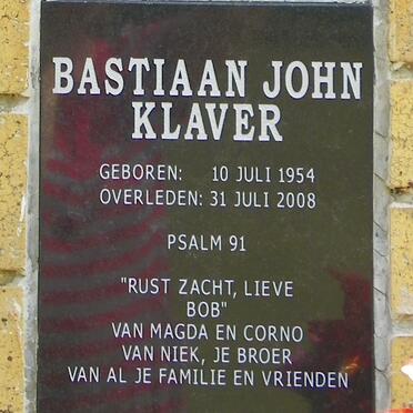 KLAVER Bastiaan John 1954-2008