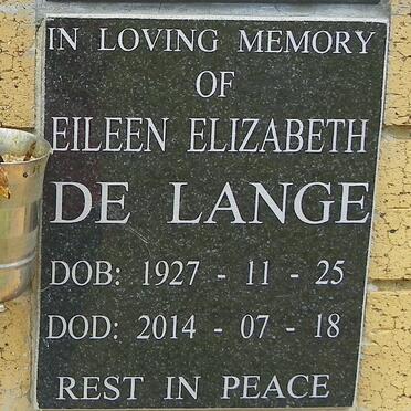 LANGE Eileen Elizabeth, de 1927-2014