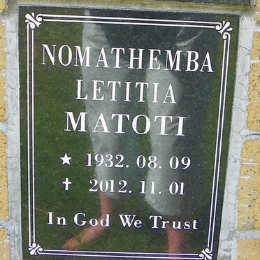 MATOTI Nomathemba Letitia 1932-2012