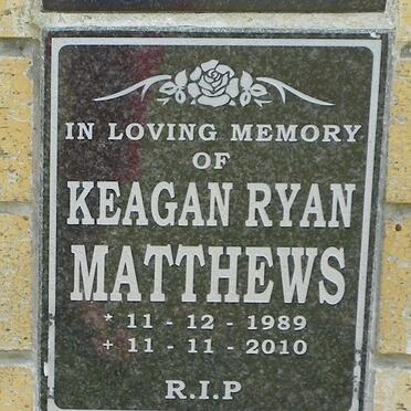 MATTHEWS Keagan Ryan 1989-2010