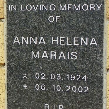 MARAIS Anna Helena 1924-2002