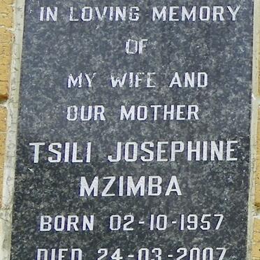 MZIMBA Tsili Josephine 1957-2007