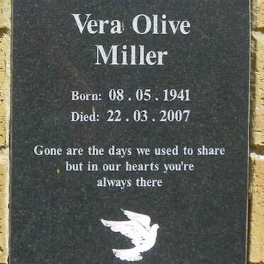 MILLER Vera Olive 1941-2007